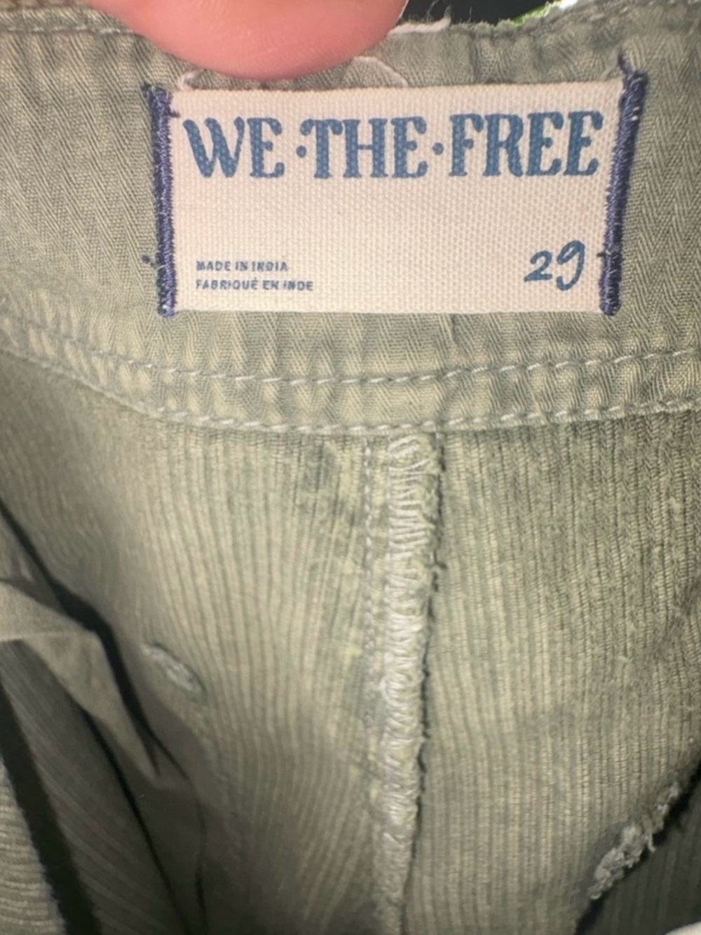 We The Free, Osaka Olive Green Corduroy barrel pants. - Picture 5 of 10